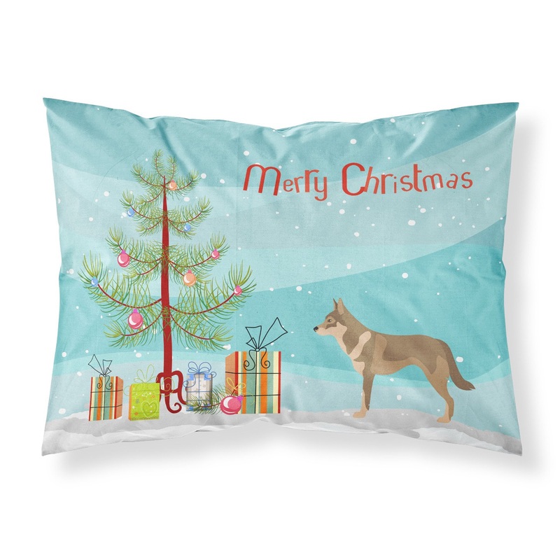 Czechoslovakian Wolfdog Christmas Fabric Standard Pillowcase  Artistic Decorative Front, White Back BB8497PILLOWCASE