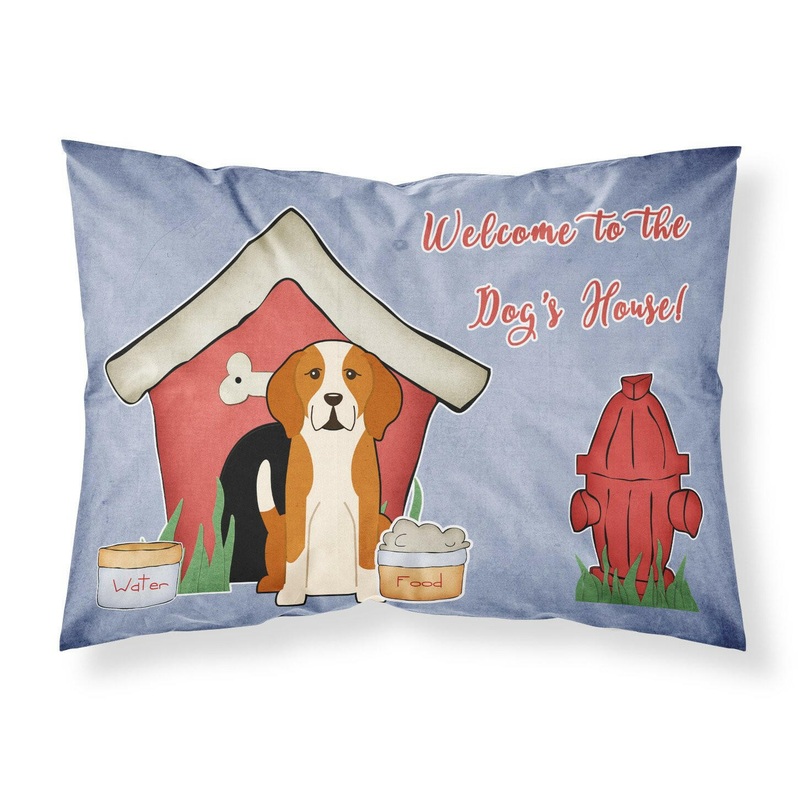 Dog House Collection English Foxhound Fabric Standard Pillowcase  Artistic Decorative Front, White Back BB2864PILLOWCASE