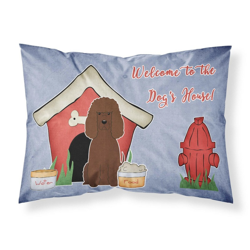 Dog House Collection Irish Water Spaniel Fabric Standard Pillowcase  Artistic Decorative Front, White Back BB2817PILLOWCASE