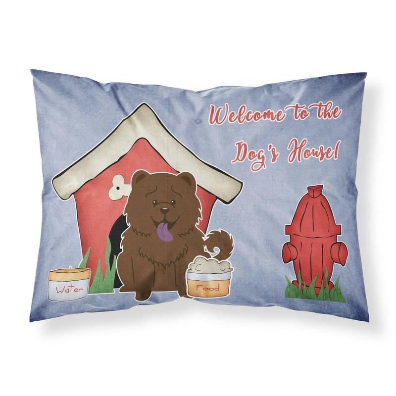 Dog House CollectionChow Chow Chocolate Fabric Standard Pillowcase  Artistic Decorative Front, White Back BB2895PILLOWCASE