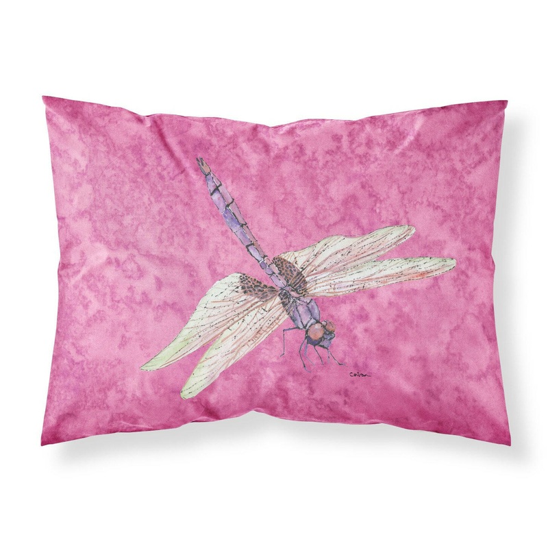 Dragonfly on Pink Standard Pillowcases  Artistic Decorative Front, Crisp White Back