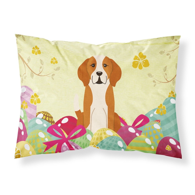 Easter Eggs English Foxhound Fabric Standard Pillowcase  Artistic Decorative Front, White Back BB6110PILLOWCASE