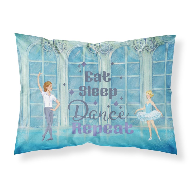Eat Sleep Dance Repeat Fabric Standard Pillowcase  Artistic Decorative Front, White Back