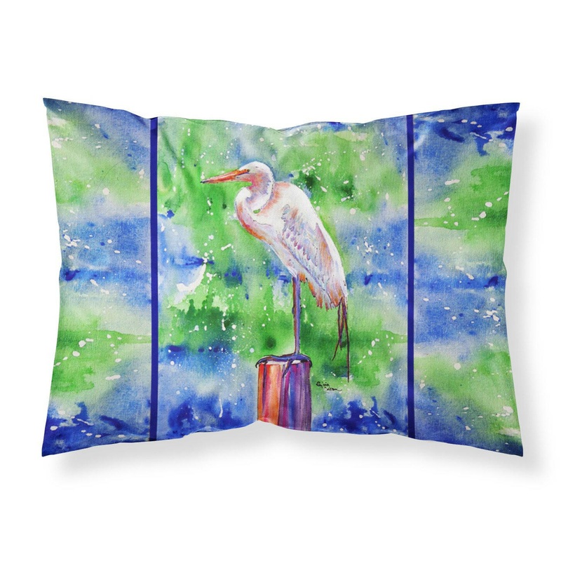 Egret Standard Pillowcases  Artistic Decorative Front, Crisp White Back