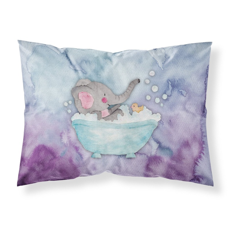 Elephant Bathing Watercolor Fabric Standard Pillowcase  Artistic Decorative Front, White Back BB7346PILLOWCASE
