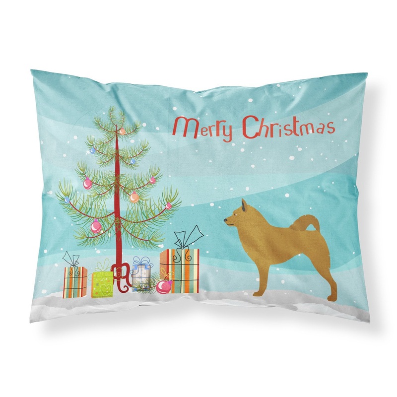 Finnish Spitz Christmas Fabric Standard Pillowcase  Artistic Decorative Front, White Back BB8505PILLOWCASE