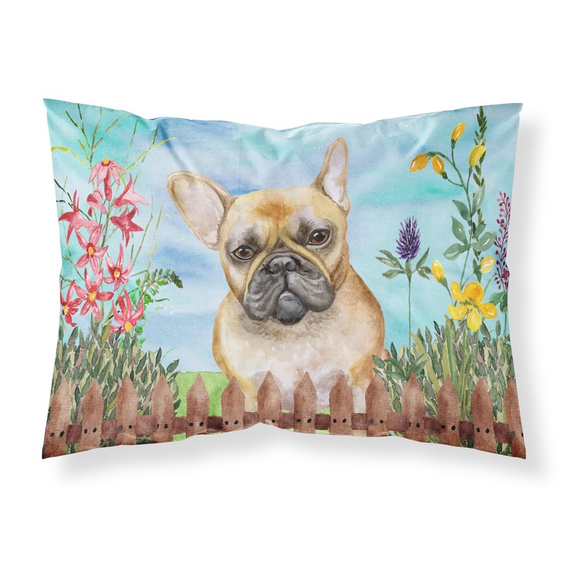 French Bulldog Spring  Standard Pillowcase  Artistic Decorative Front, White Back CK1250PILLOWCASE
