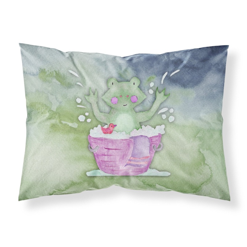 Frog Bathing Watercolor Fabric Standard Pillowcase  Artistic Decorative Front, White Back BB7343PILLOWCASE