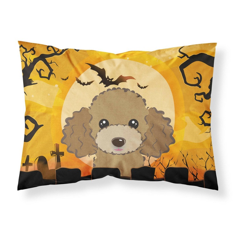 Halloween Chocolate Brown Poodle Fabric Standard Pillowcase  Artistic Decorative Front, White Back BB1814PILLOWCASE