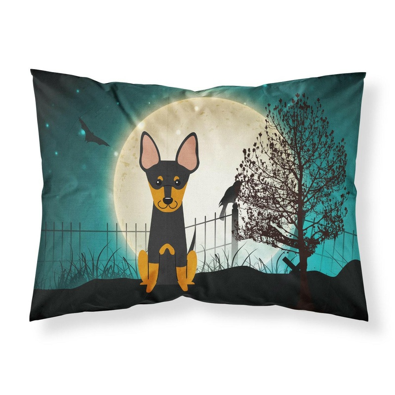Halloween Scary English Toy Terrier Fabric Standard Pillowcase  Artistic Decorative Front, White Back BB2299PILLOWCASE