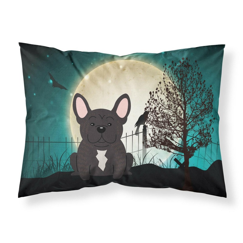 Halloween Scary French Bulldog Brindle Fabric Standard Pillowcase  Artistic Decorative Front, White Back BB2199PILLOWCASE
