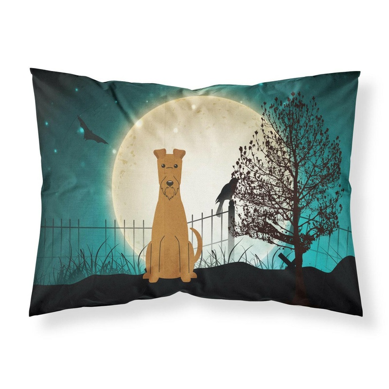 Halloween Scary Irish Terrier Fabric Standard Pillowcase  Artistic Decorative Front, White Back BB2252PILLOWCASE