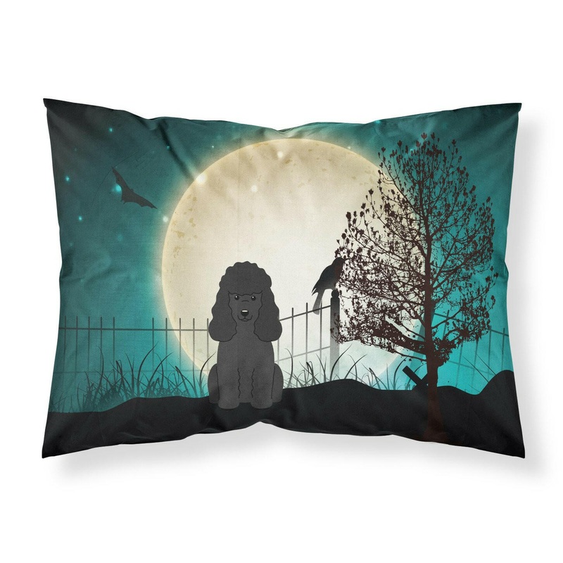 Halloween Scary Poodle Black Fabric Standard Pillowcase  Artistic Decorative Front, White Back BB2261PILLOWCASE