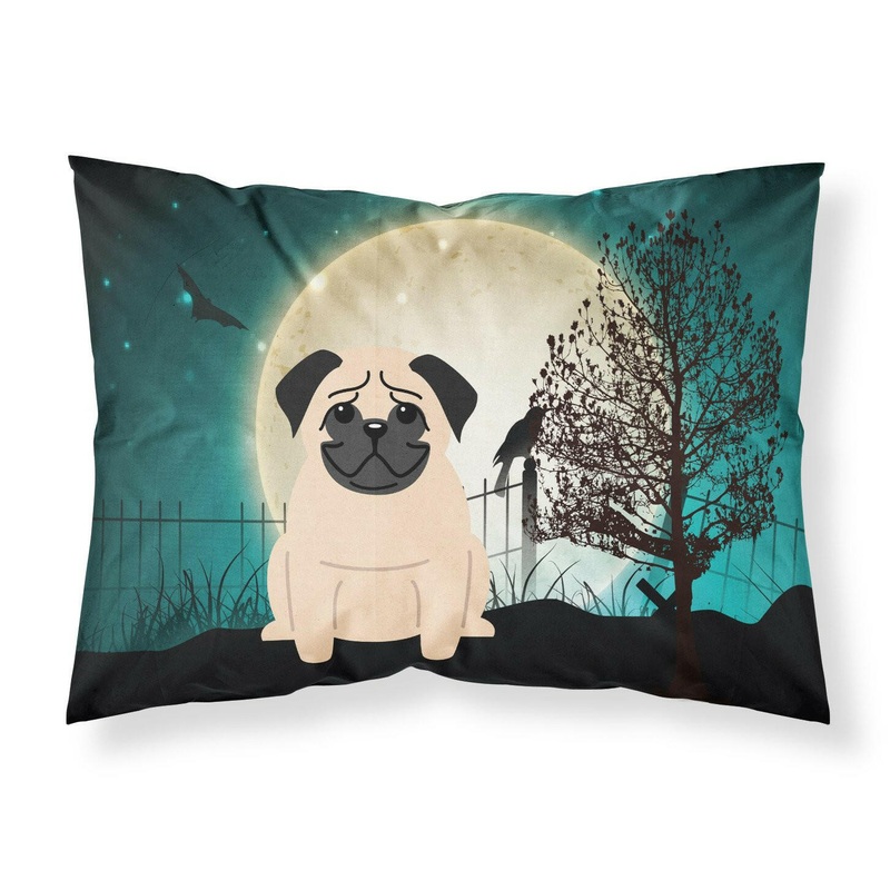 Halloween Scary Pug Fawn Fabric Standard Pillowcase  Artistic Decorative Front, White Back BB2198PILLOWCASE