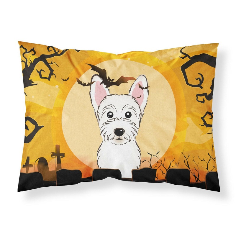 Halloween Westie Fabric Standard Pillowcase  Artistic Decorative Front, White Back BB1784PILLOWCASE
