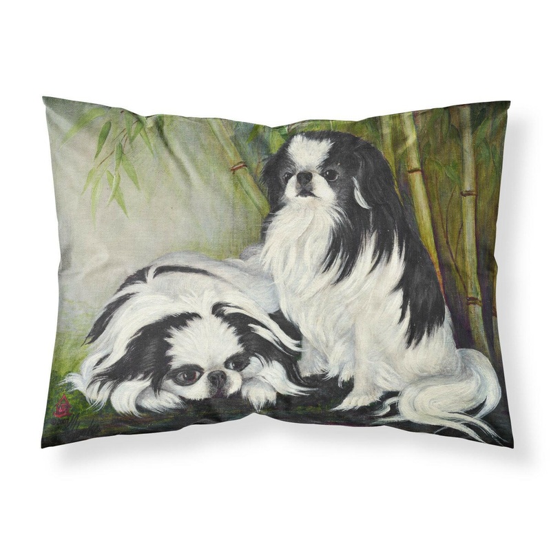 Japanese Chin Bamboo Garden Fabric Standard Pillowcase  Artistic Decorative Front, White Back MH1044PILLOWCASE