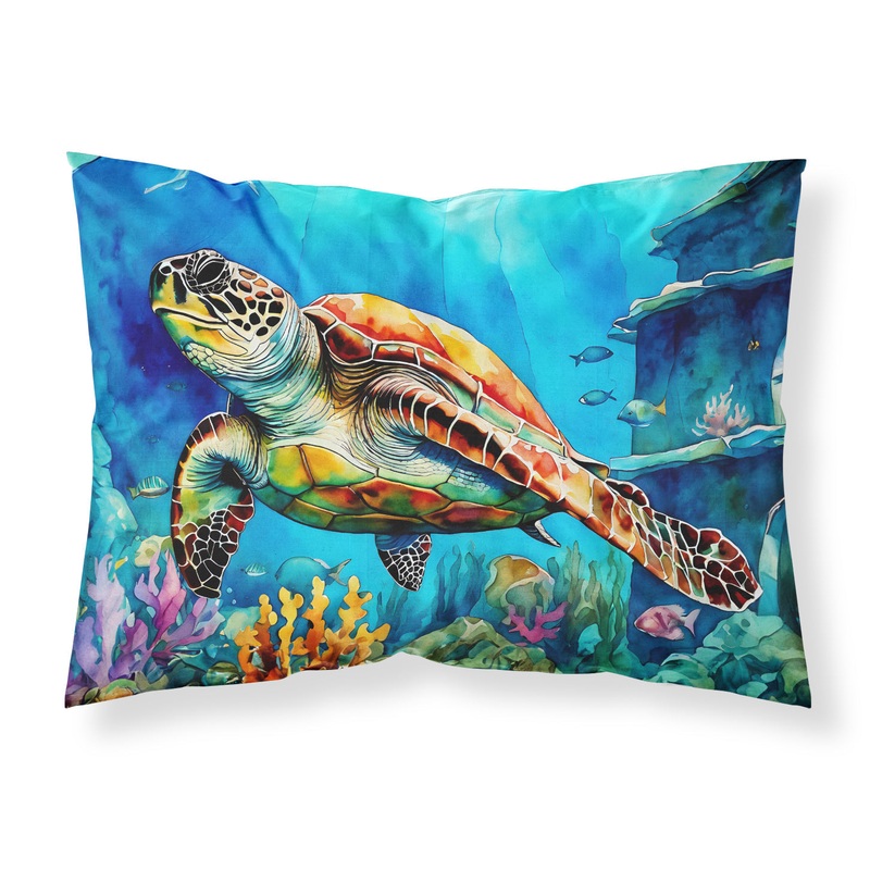 Loggerhead Sea Turtle Standard Pillowcase  Artistic Decorative Front, White Back
