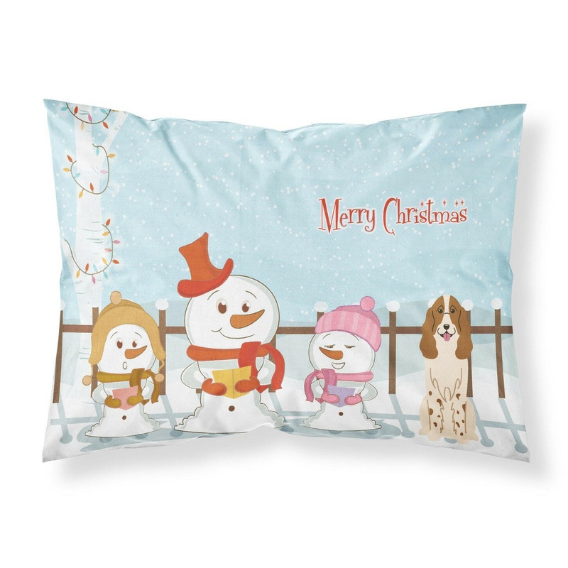 Merry Christmas Carolers Russian Spaniel Fabric Standard Pillowcase  Artistic Decorative Front, White Back BB2362PILLOWCASE