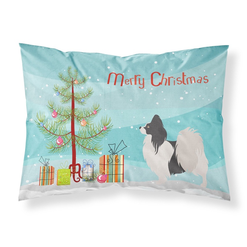 Papillon Christmas Fabric Standard Pillowcase  Artistic Decorative Front, White Back BB8484PILLOWCASE