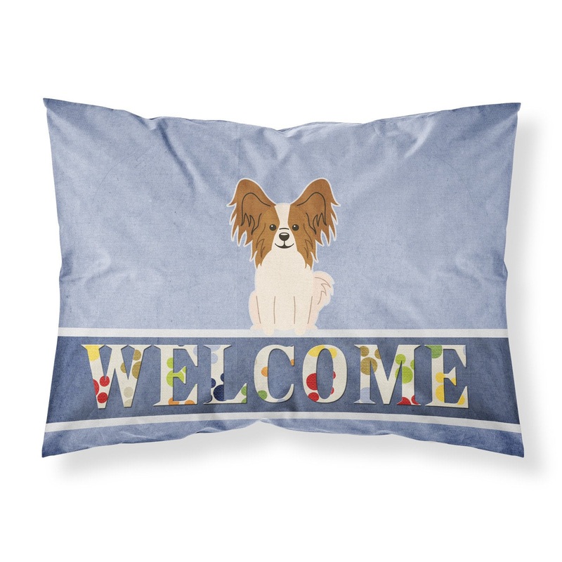 Papillon Red White Welcome Fabric Standard Pillowcase  Artistic Decorative Front, White Back BB5659PILLOWCASE