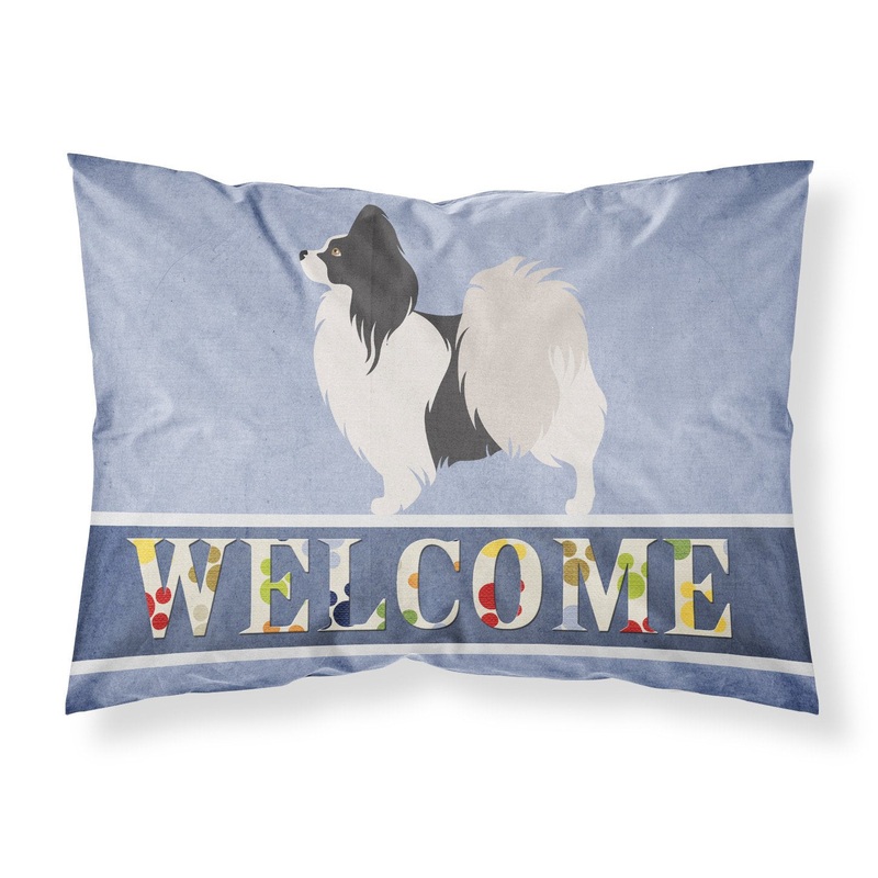 Papillon Welcome Fabric Standard Pillowcase  Artistic Decorative Front, White Back BB8322PILLOWCASE