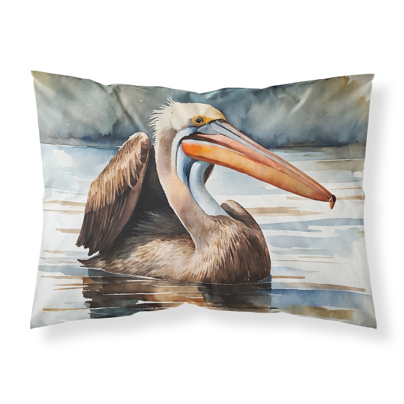 Pelican Standard Pillowcase  Artistic Decorative Front, White Back