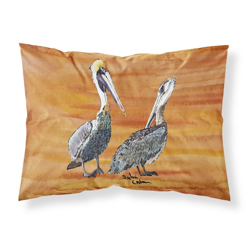 Pelican Standard Pillowcases  Artistic Decorative Front, Crisp White Back
