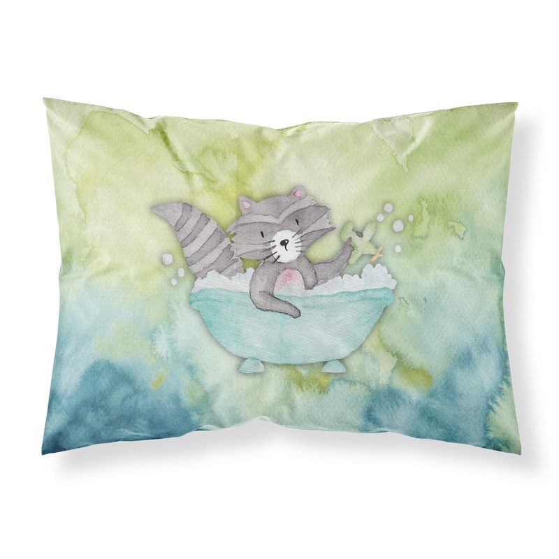 Raccoon Bathing Watercolor Fabric Standard Pillowcase  Artistic Decorative Front, White Back BB7345PILLOWCASE