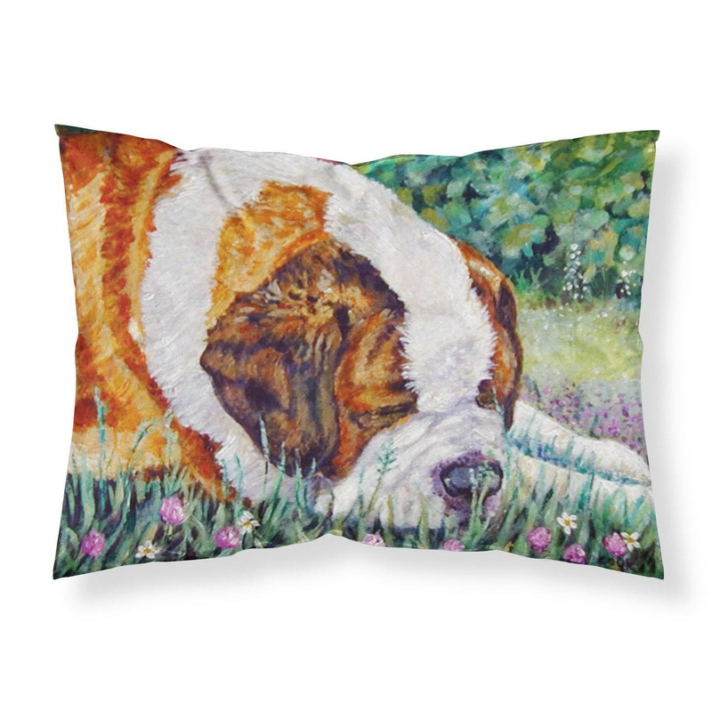 Saint Bernard Naptime Fabric Standard Pillowcase  Artistic Decorative Front, White Back 7445PILLOWCASE