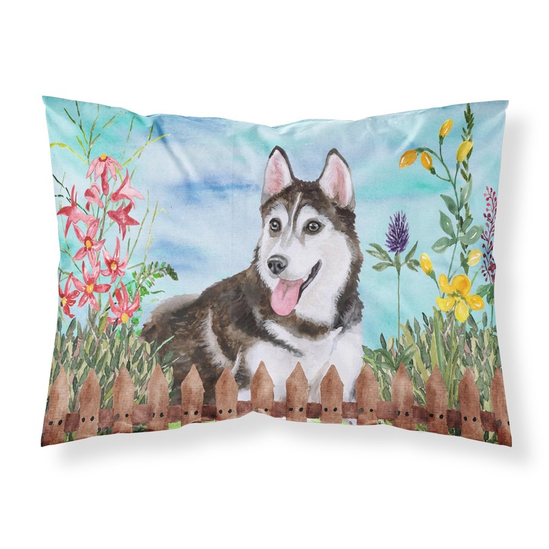 Siberian Husky #2 Spring  Standard Pillowcase  Artistic Decorative Front, White Back CK1274PILLOWCASE