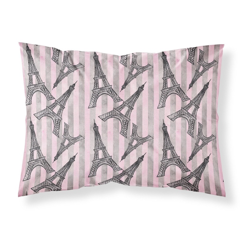 Watercolor Eiffel Tower and Stripes Fabric Standard Pillowcase  Artistic Decorative Front, White Back BB7509PILLOWCASE