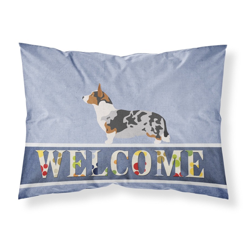 Welsh Corgi Cardigan Welcome Fabric Standard Pillowcase  Artistic Decorative Front, White Back BB8313PILLOWCASE