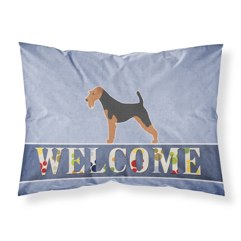 Welsh Terrier Welcome Fabric Standard Pillowcase  Artistic Decorative Front, White Back BB5489PILLOWCASE