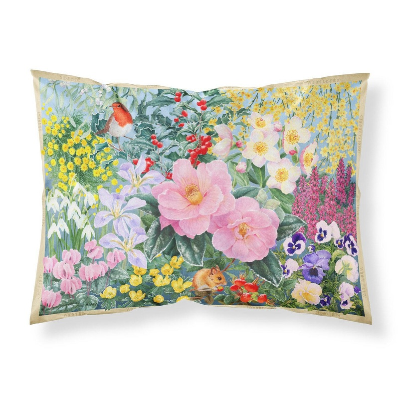 Winter Floral by Anne Searle Fabric Standard Pillowcase  Artistic Decorative Front, White Back SASE0956PILLOWCASE