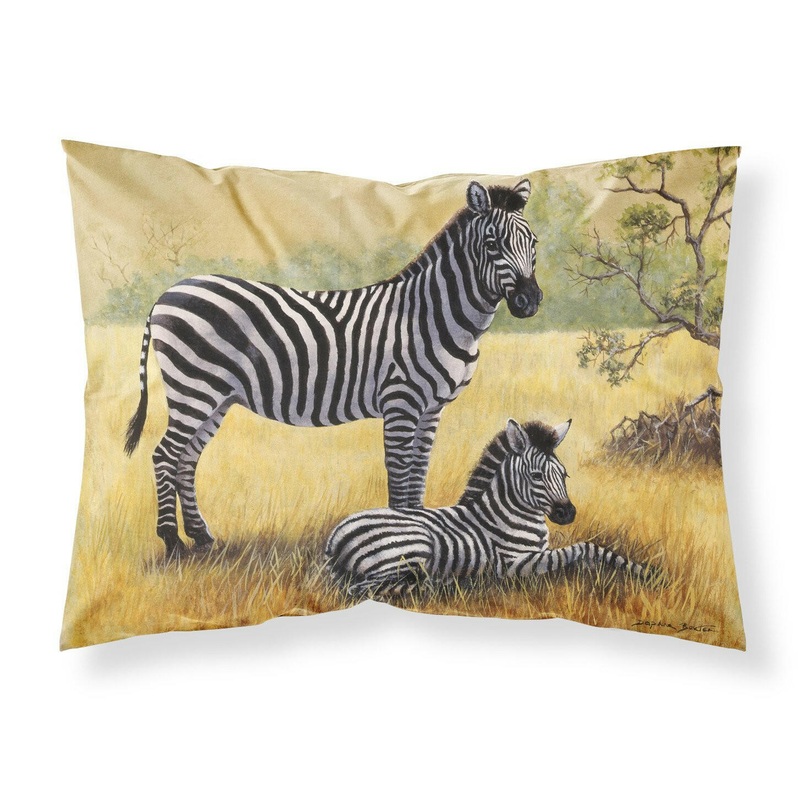 Zebras by Daphne Baxter Fabric Standard Pillowcase  Artistic Decorative Front, White Back BDBA0308PILLOWCASE