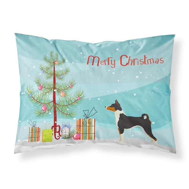 Basenji Christmas Tree  Standard Pillowcase  Artistic Decorative Front, White Back CK3517PILLOWCASE