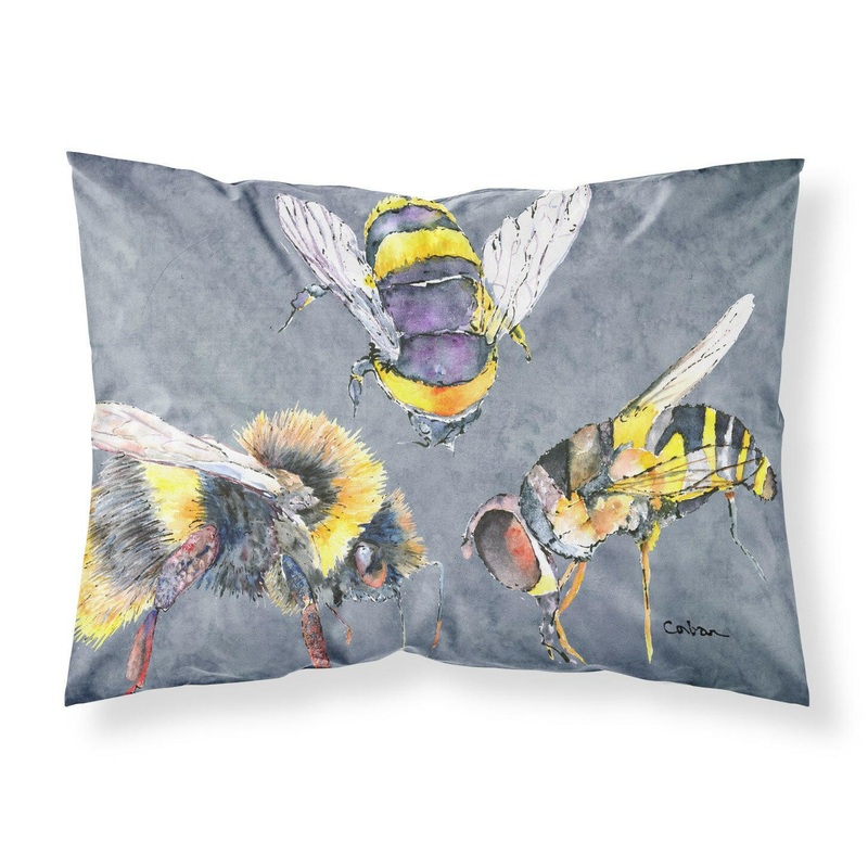 Bee Bees Times Three Standard Pillowcases  Artistic Decorative Front, Crisp White Back