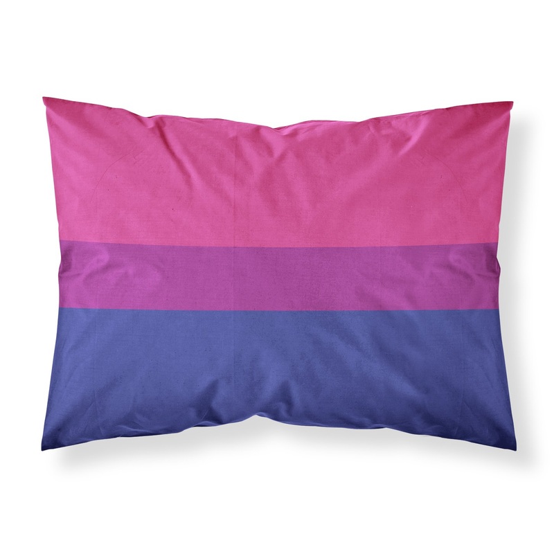Bisexual Pride Fabric Standard Pillowcase  Artistic Decorative Front, White Back