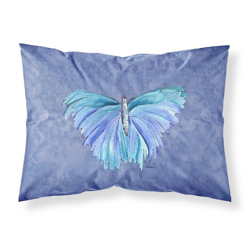 Butterfly on Slate Blue Standard Pillowcases  Artistic Decorative Front, Crisp White Back