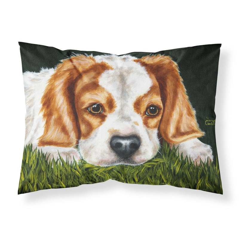 Cavalier Spaniel in the Grass Fabric Standard Pillowcase  Artistic Decorative Front, White Back AMB1395PILLOWCASE