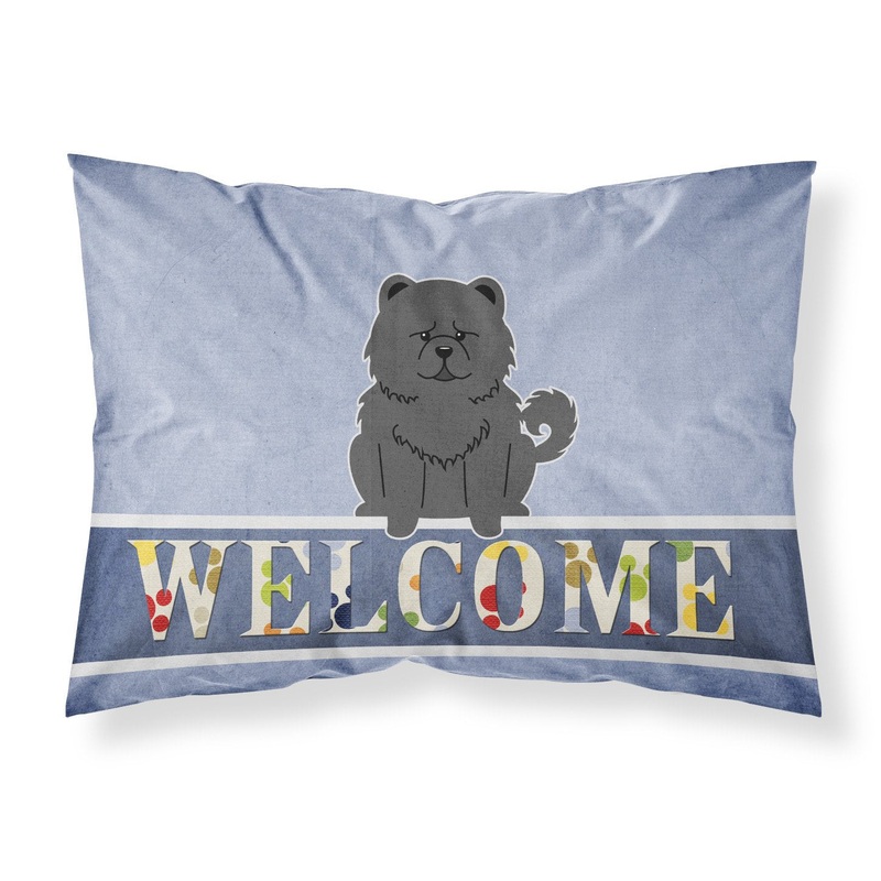 Chow Chow Black Welcome Fabric Standard Pillowcase  Artistic Decorative Front, White Back BB5724PILLOWCASE
