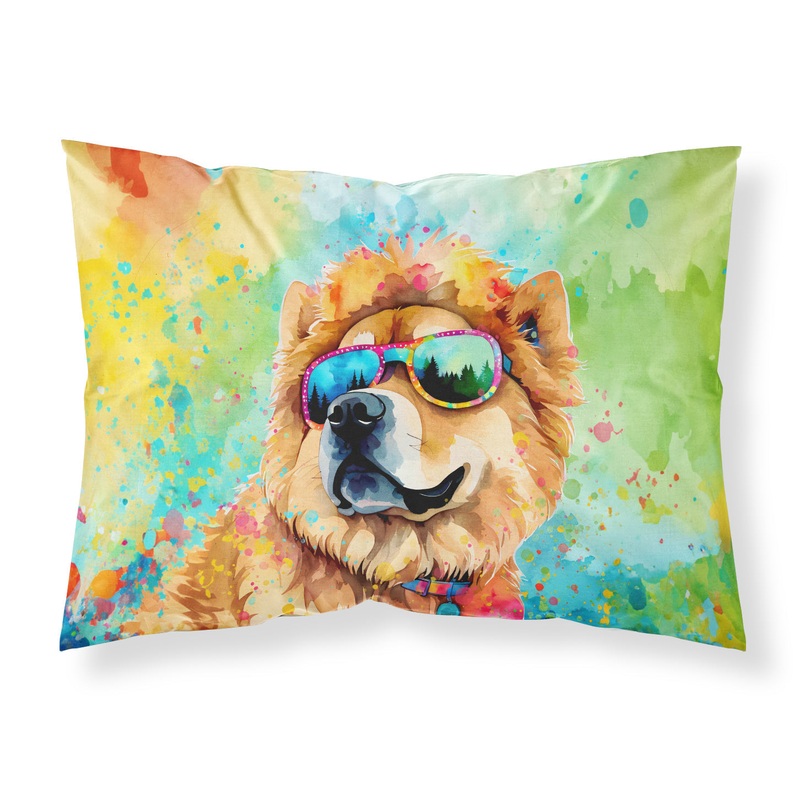 Chow Chow Hippie Dawg Standard Pillowcase  Artistic Decorative Front, White Back