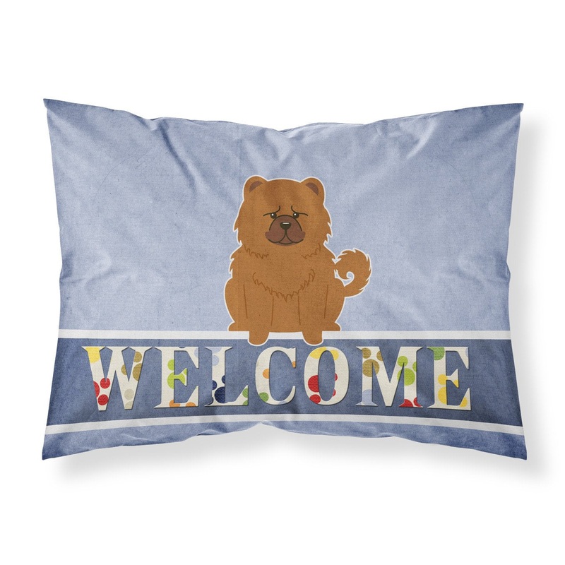 Chow Chow Red Welcome Fabric Standard Pillowcase  Artistic Decorative Front, White Back BB5723PILLOWCASE
