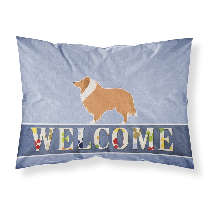 Collie Welcome Fabric Standard Pillowcase  Artistic Decorative Front, White Back BB5520PILLOWCASE