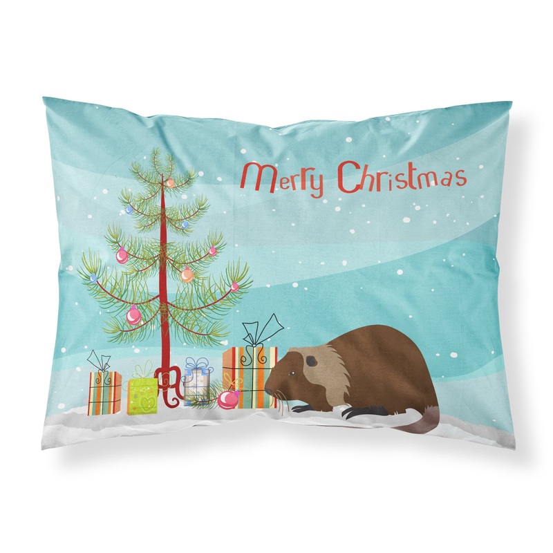 Coypu Nutria River Rat Christmas Fabric Standard Pillowcase  Artistic Decorative Front, White Back BB9246PILLOWCASE