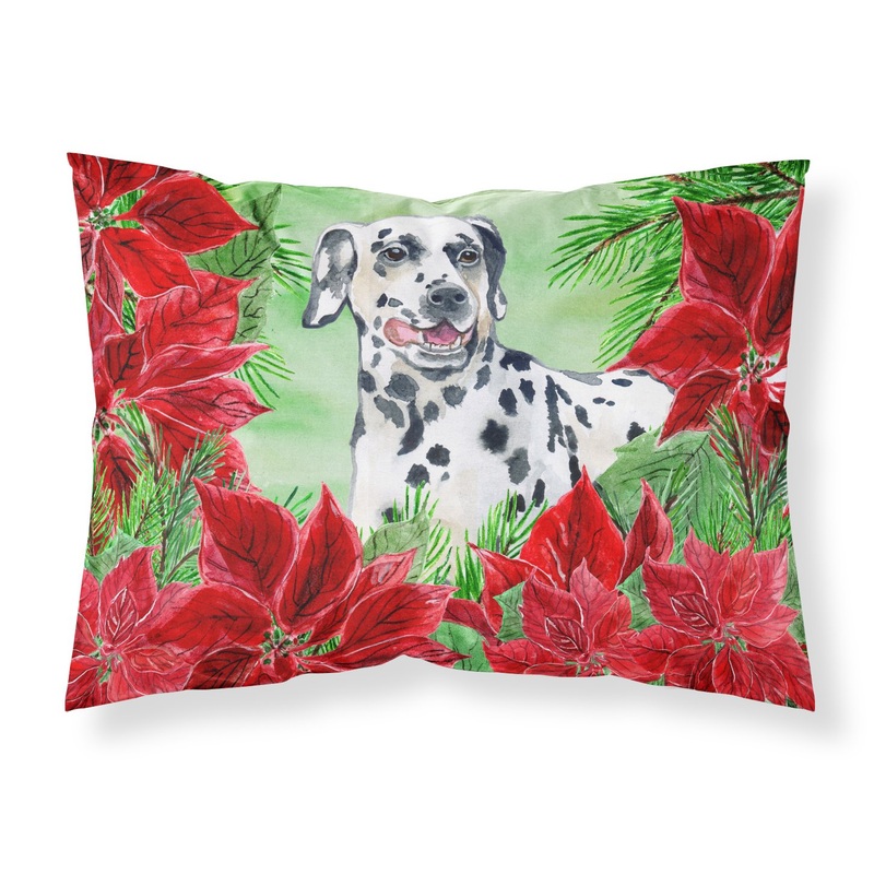 Dalmatian Poinsettas  Standard Pillowcase  Artistic Decorative Front, White Back CK1301PILLOWCASE