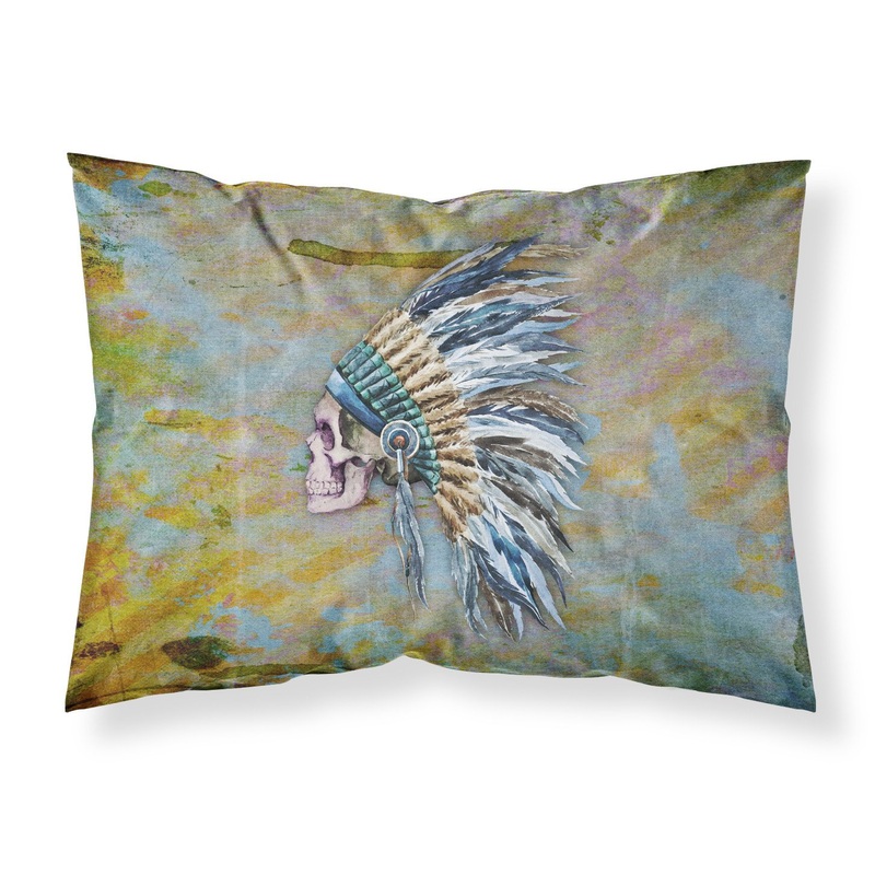 Day of the Dead Indian Chief Skull  Fabric Standard Pillowcase  Artistic Decorative Front, White Back BB5128PILLOWCASE