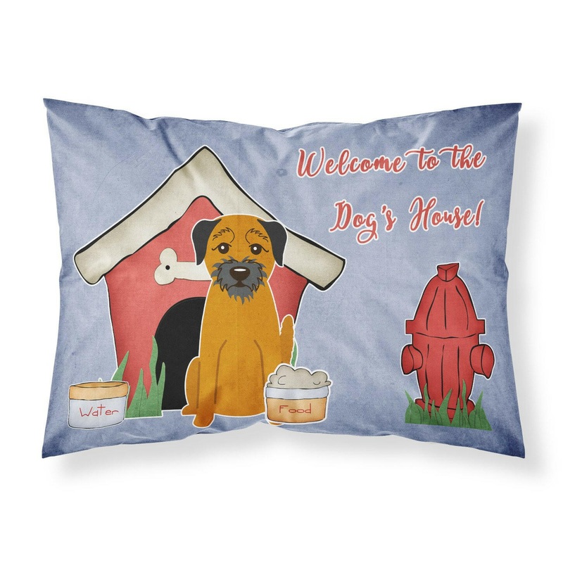Dog House Collection Border Terrier Fabric Standard Pillowcase  Artistic Decorative Front, White Back BB2793PILLOWCASE
