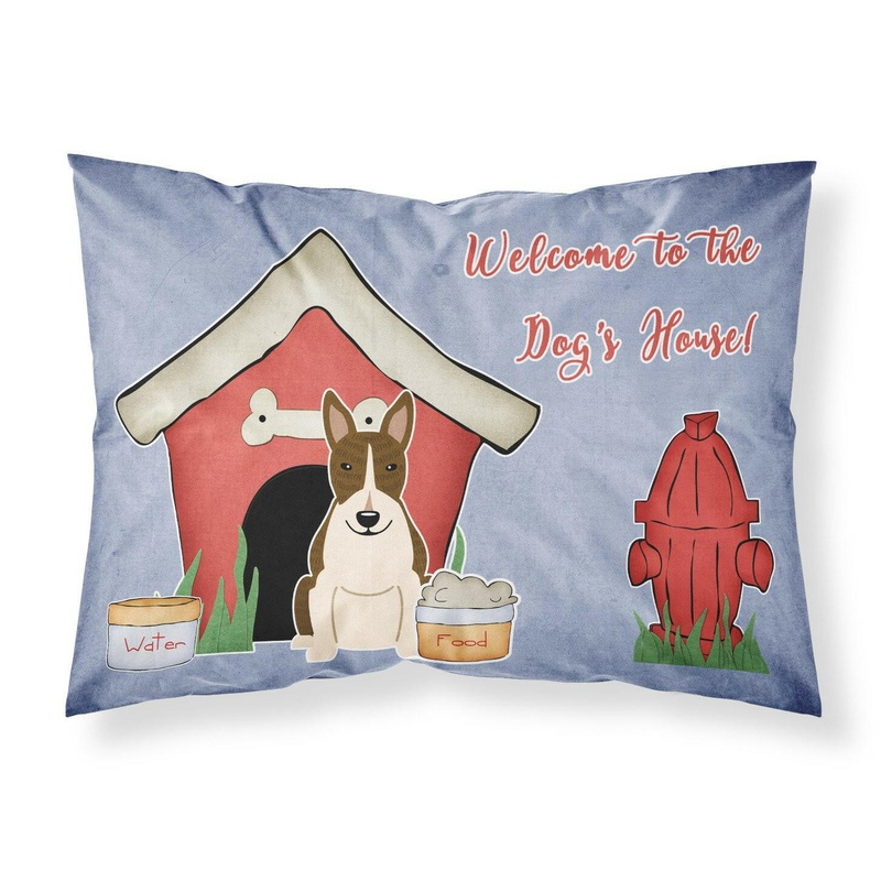 Dog House Collection Bull Terrier Dark Brindle Fabric Standard Pillowcase  Artistic Decorative Front, White Back BB2890PILLOWCASE