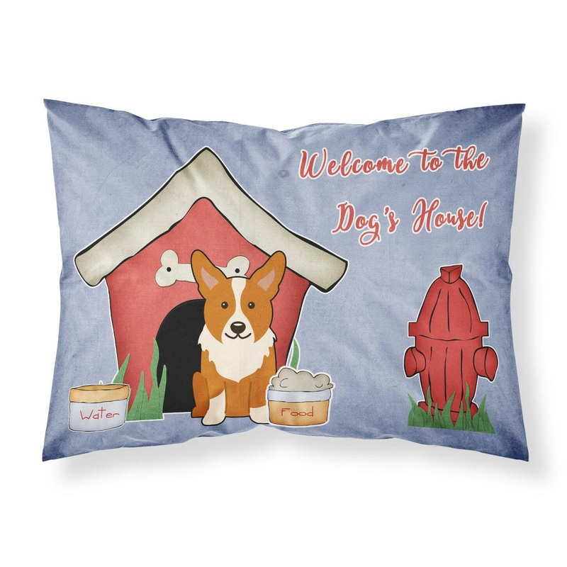 Dog House Collection Corgi Fabric Standard Pillowcase  Artistic Decorative Front, White Back BB2854PILLOWCASE